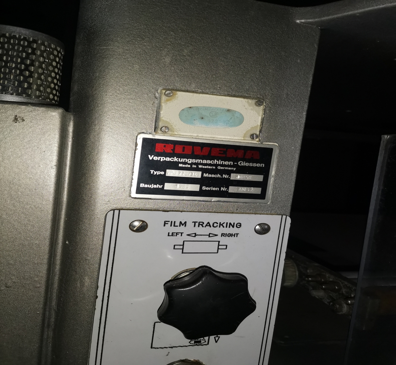 ROVEMA BAGGER VPU (Vertical FormFillSeal) Bakery Equipment & Controls